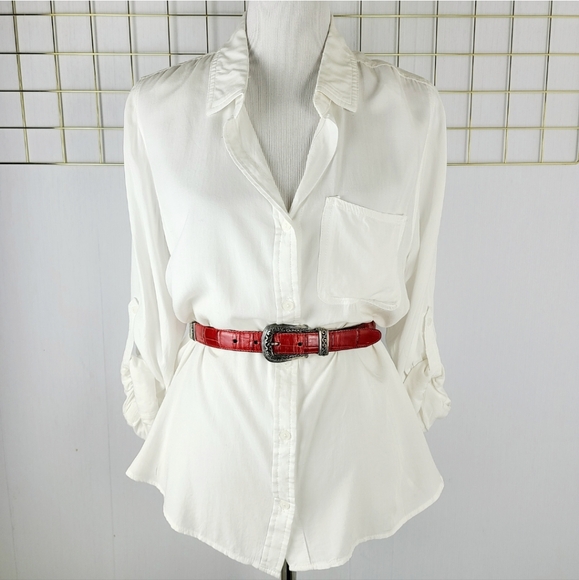 Brighton Interchangeable Red Black Leather Western Vintage Belt - Picture 11 of 11